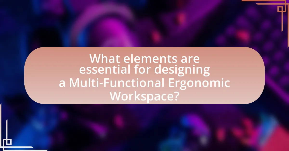 What elements are essential for designing a Multi-Functional Ergonomic Workspace?