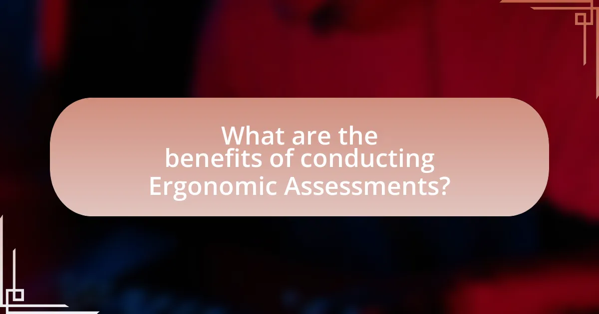 What are the benefits of conducting Ergonomic Assessments?