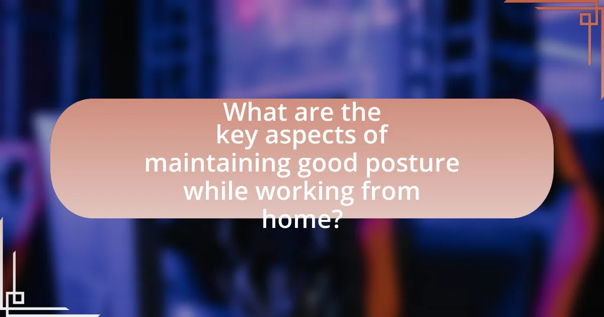 What are the key aspects of maintaining good posture while working from home?