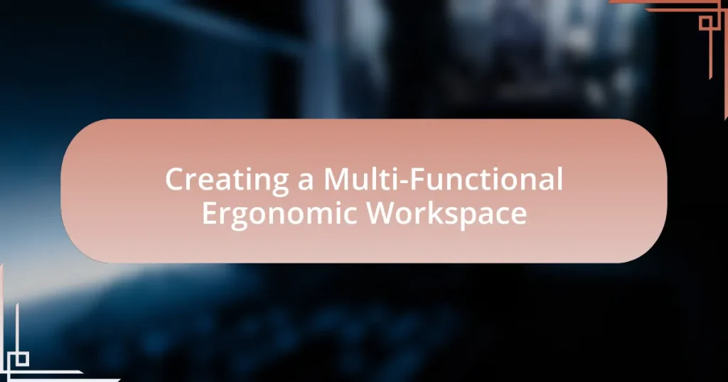 Creating a Multi-Functional Ergonomic Workspace