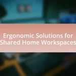 Ergonomic Solutions for Shared Home Workspaces