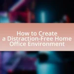 How to Create a Distraction-Free Home Office Environment