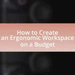 How to Create an Ergonomic Workspace on a Budget