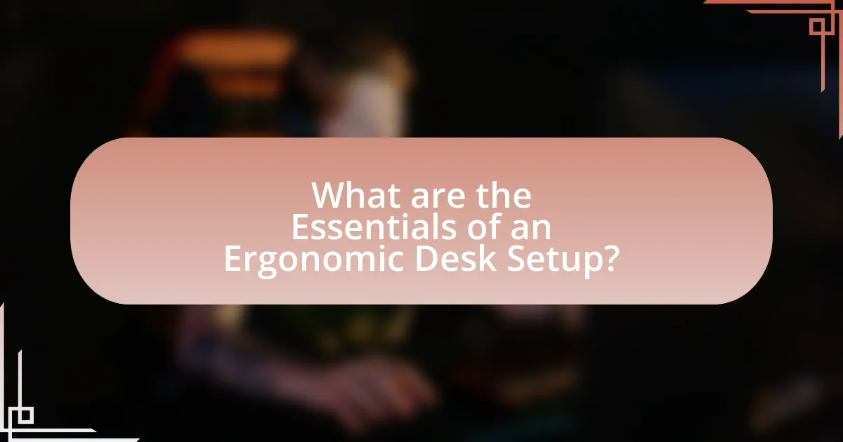 What are the Essentials of an Ergonomic Desk Setup?