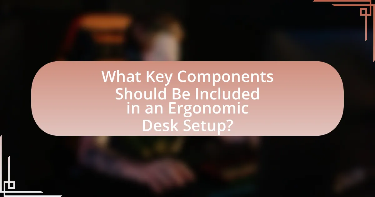 What Key Components Should Be Included in an Ergonomic Desk Setup?