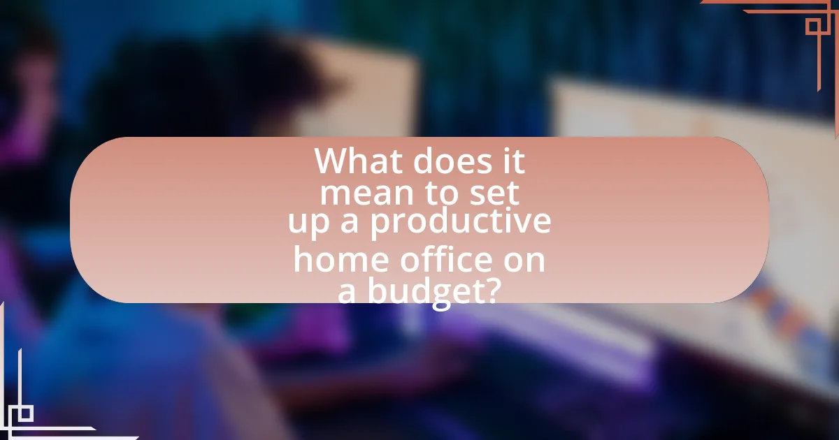 What does it mean to set up a productive home office on a budget?